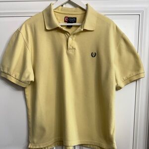 Chaps Men's Medium-Large 100% Cotton Yellow Short Sleeve Polo Shirt Golf Tennis